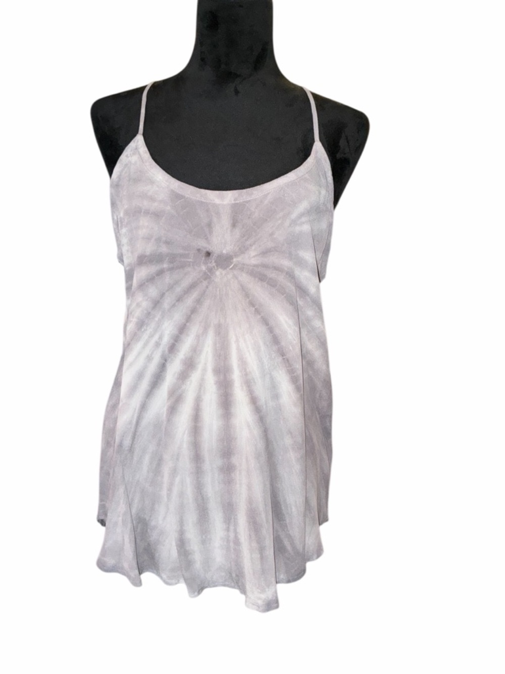 Chaser Tie-Dye Spaghetti Strap Lattice Back Top, Size Large, NWT